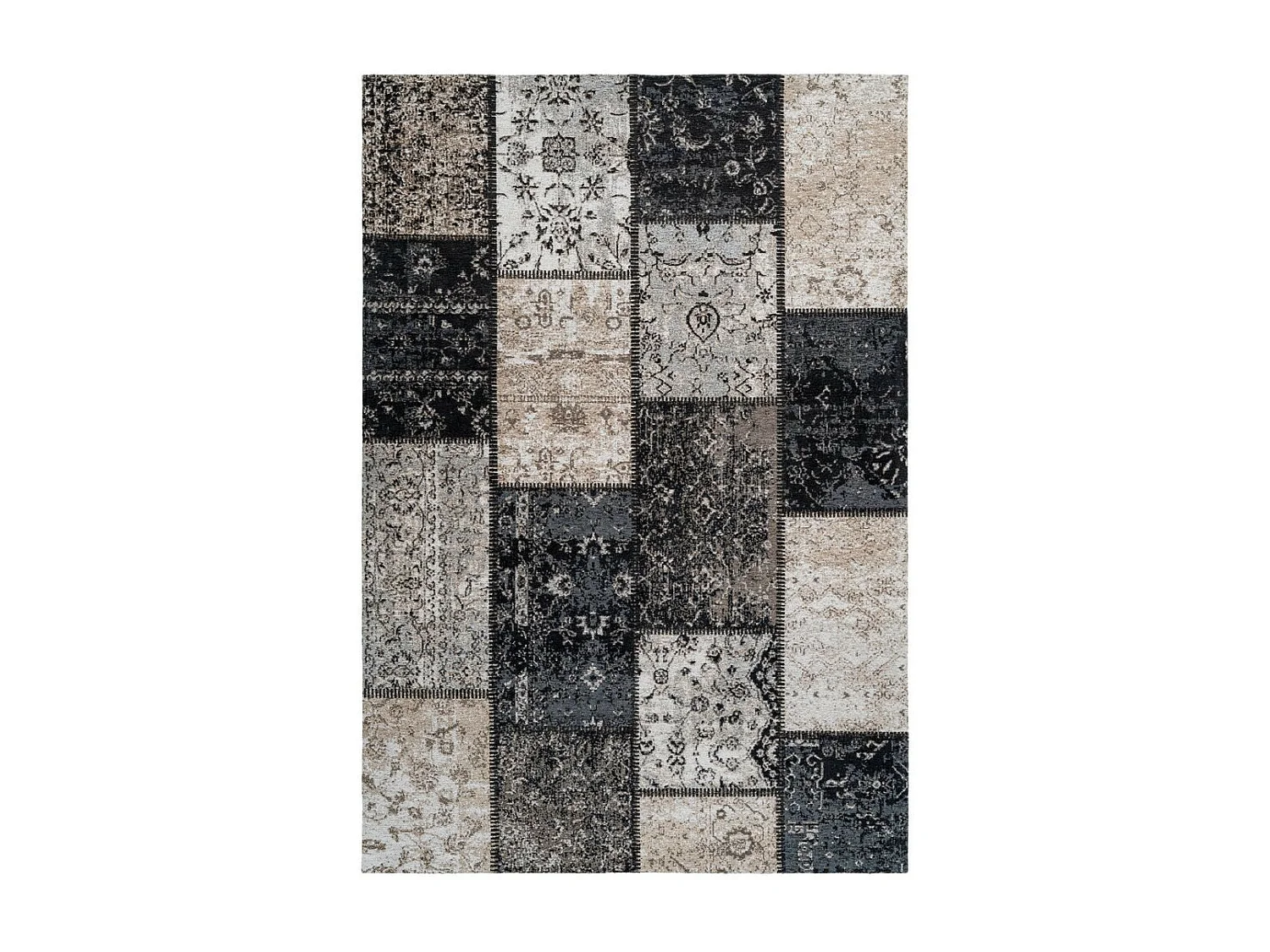 Tapis Vintage à Poils Courts "Cambodia" Argent 120 x 170 cm