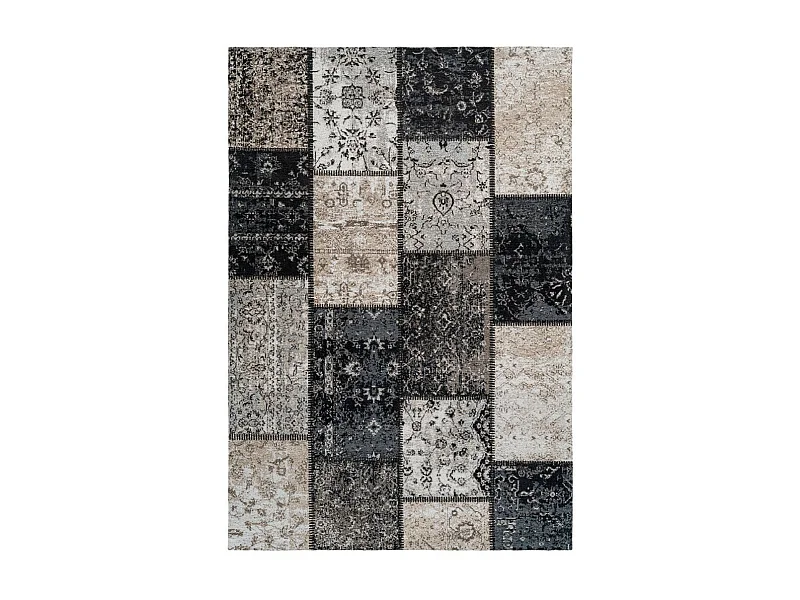 Tapis Vintage à Poils Courts "Cambodia" Argent 120 x 170 cm