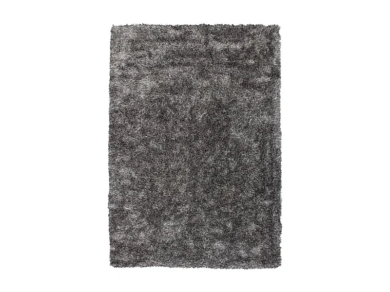 Tapis Shaggy Fait Main "Diamond" Gris Blanc 160 x 230 cm