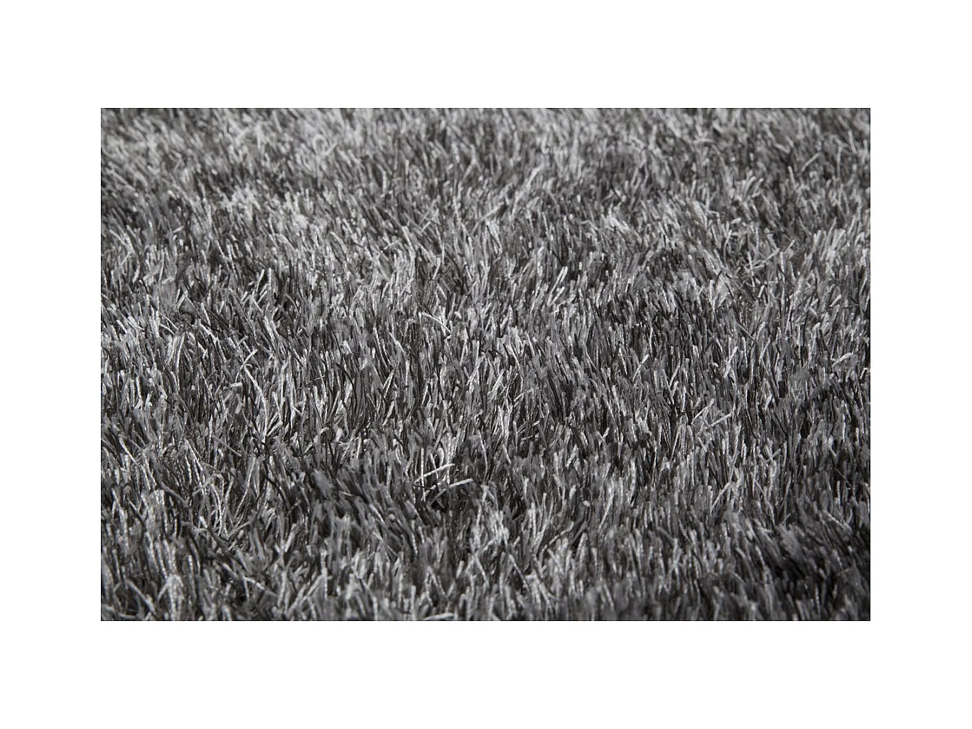 Tapis Shaggy Fait Main "Diamond" Gris Blanc 160 x 230 cm