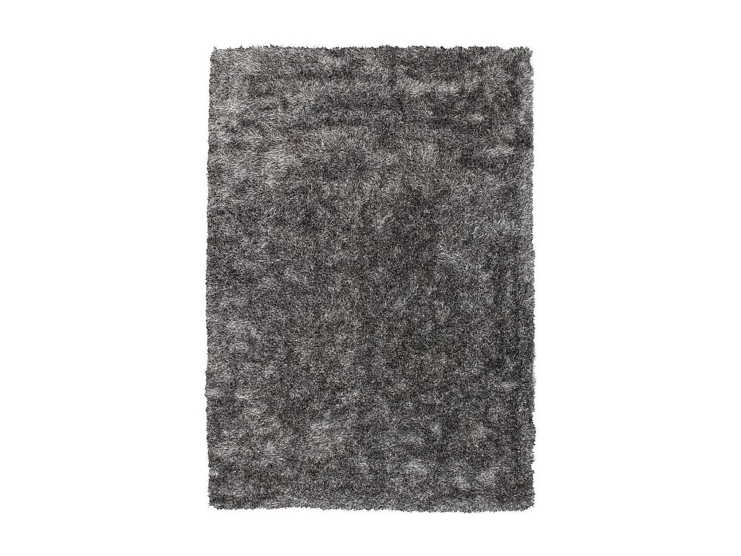 Tapis Shaggy Fait Main "Diamond" Gris Blanc 160 x 230 cm