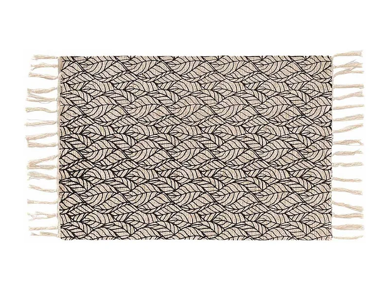 Tapis Déco à Franges "Kalinda" 60x90cm Noir
