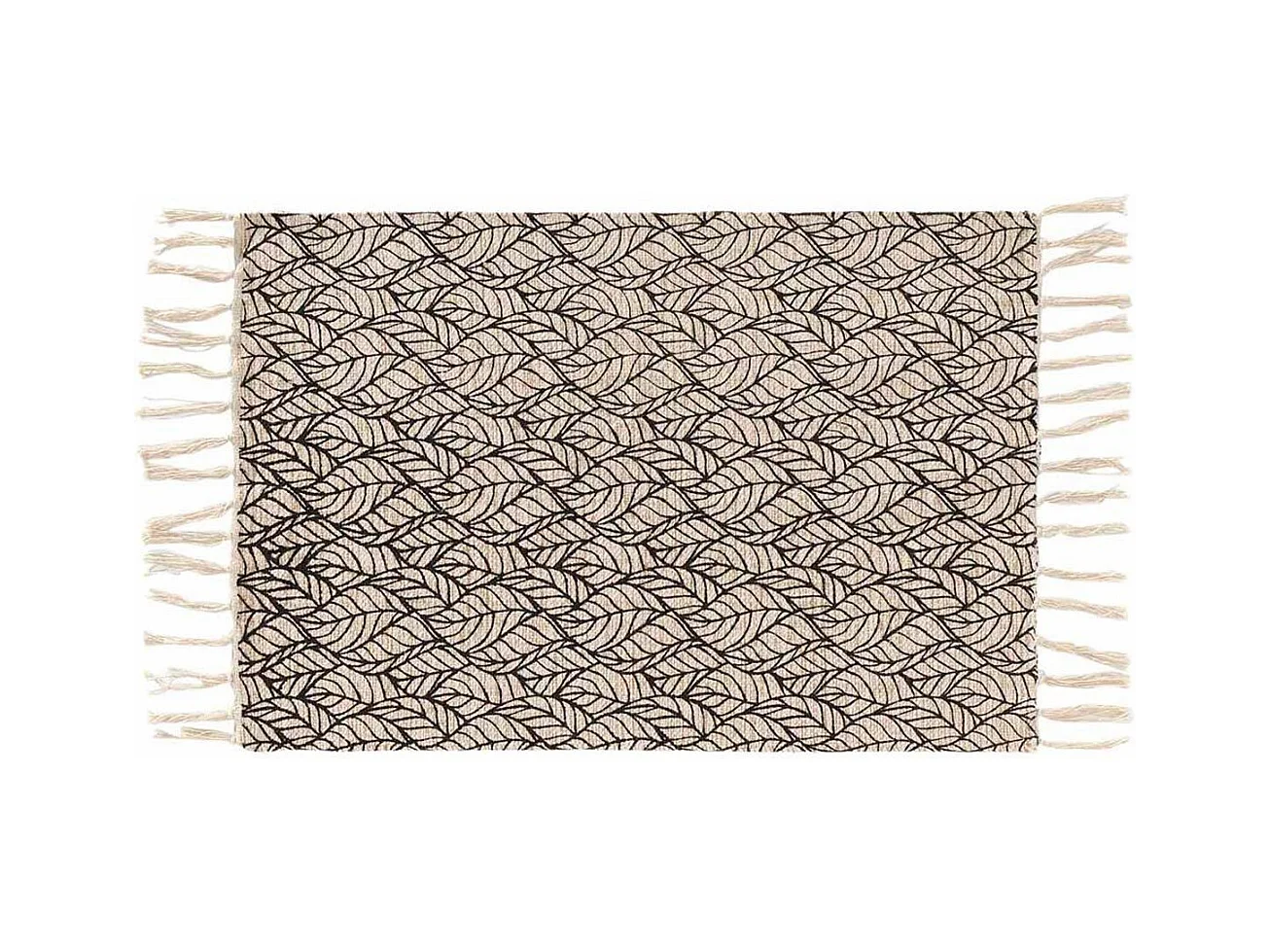 Tapis Déco à Franges "Kalinda" 60x90cm Noir