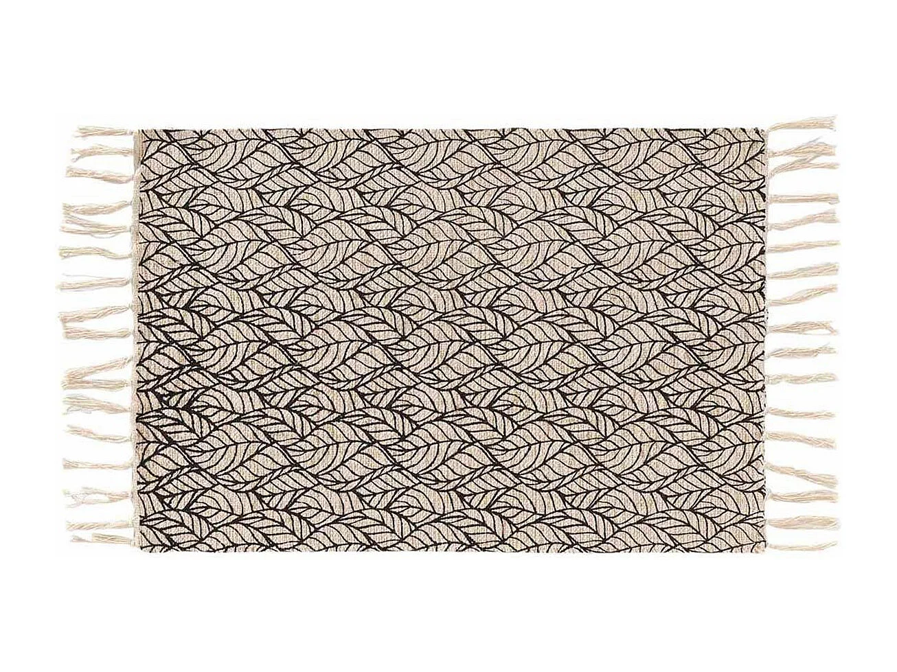Tapis Déco à Franges "Kalinda" 60x90cm Noir