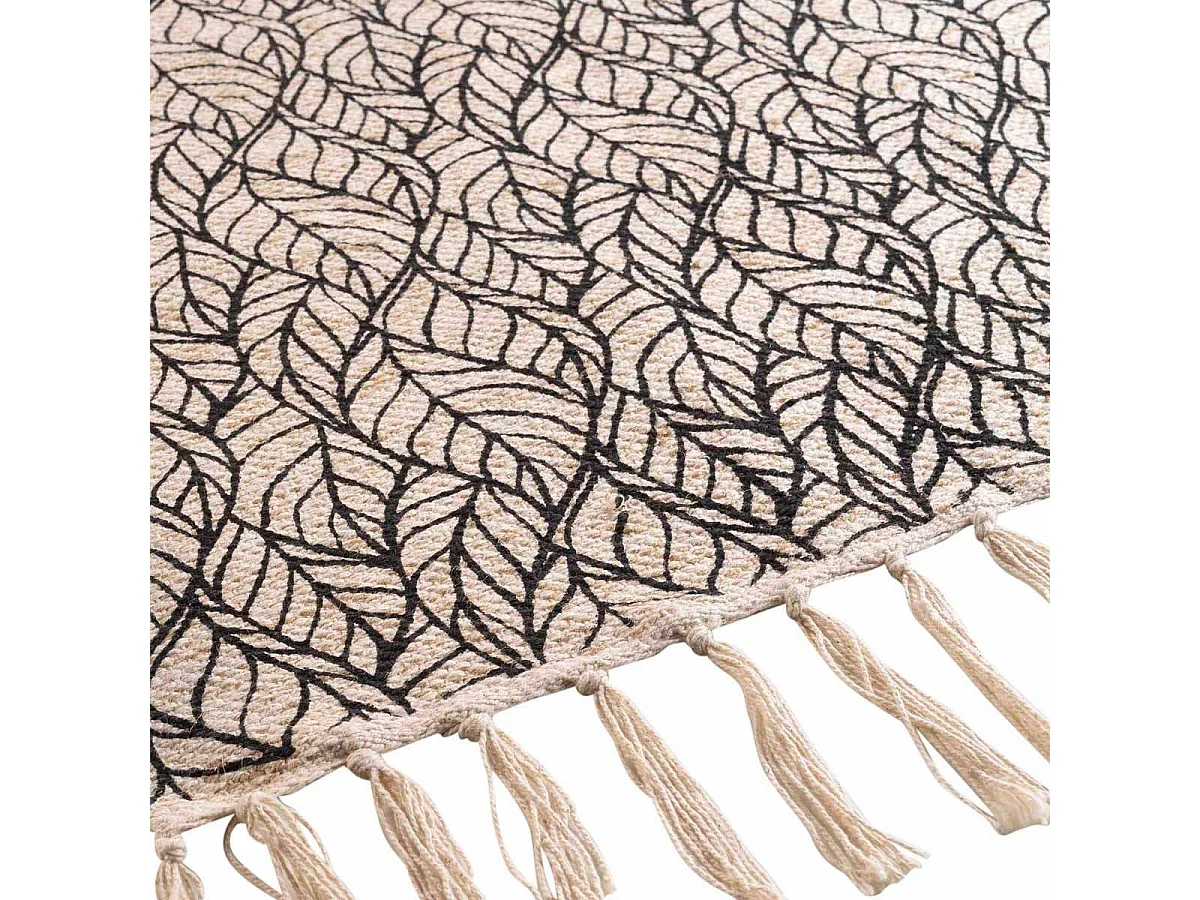 Tapis Déco à Franges "Kalinda" 60x90cm Noir