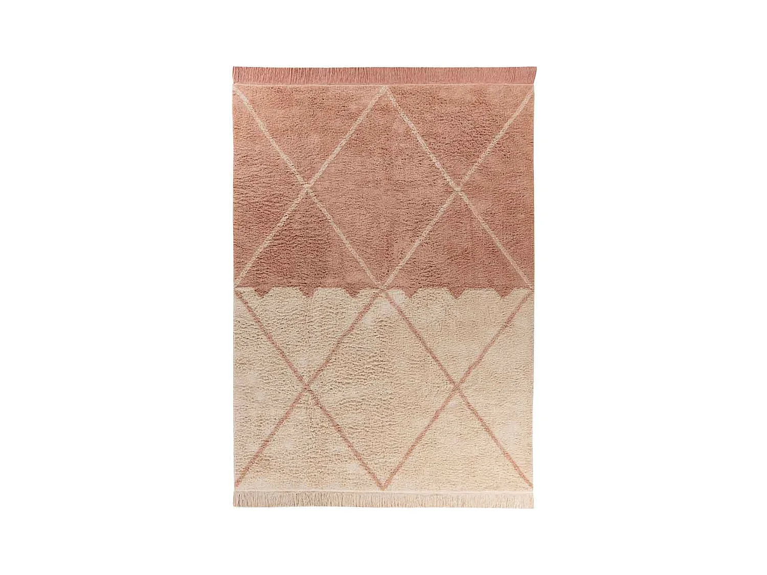 Tapis Tufté à la Main Ethnique "Mylen II" Beige & Rose 160 x 230 cm