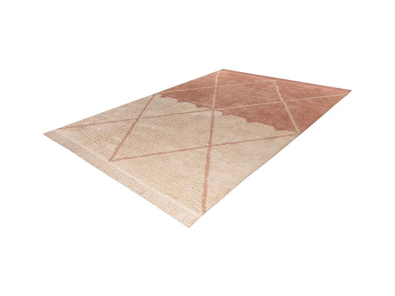 Tapis Tufté à la Main Ethnique "Mylen II" Beige & Rose 160 x 230 cm