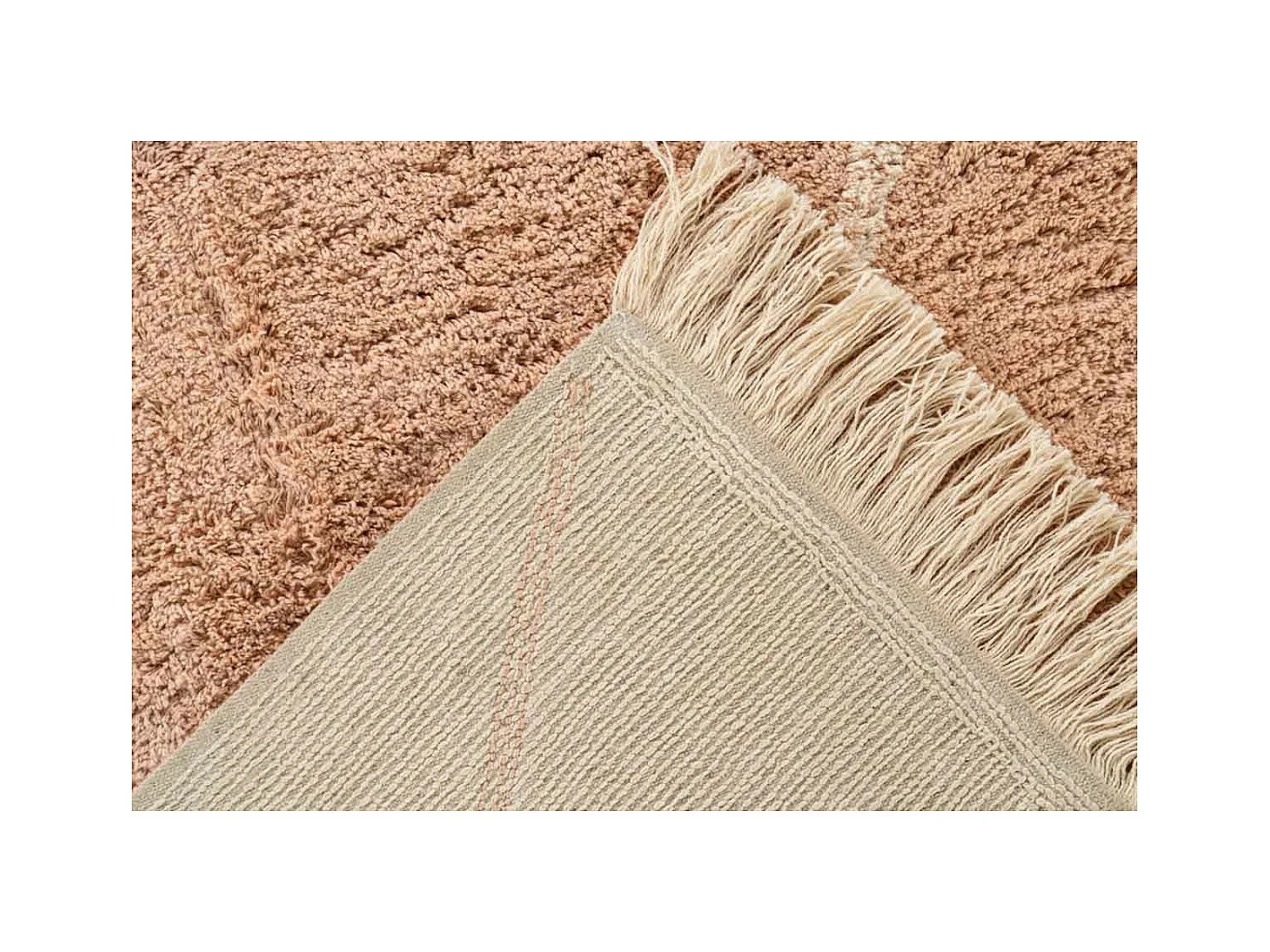 Tapis Tufté à la Main Ethnique "Mylen II" Beige & Rose 160 x 230 cm