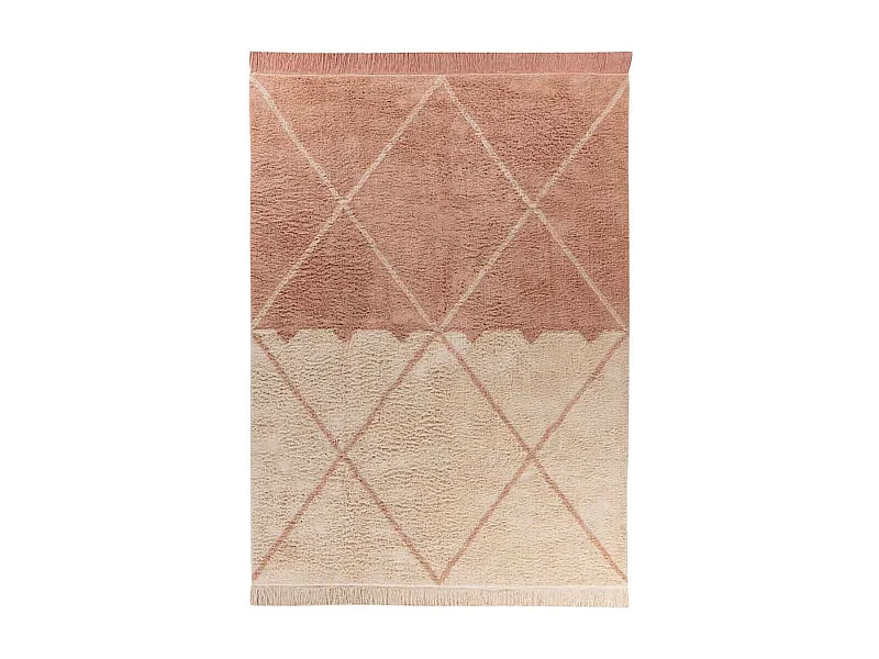 Tapis Tufté à la Main Ethnique "Mylen II" Beige & Rose 160 x 230 cm