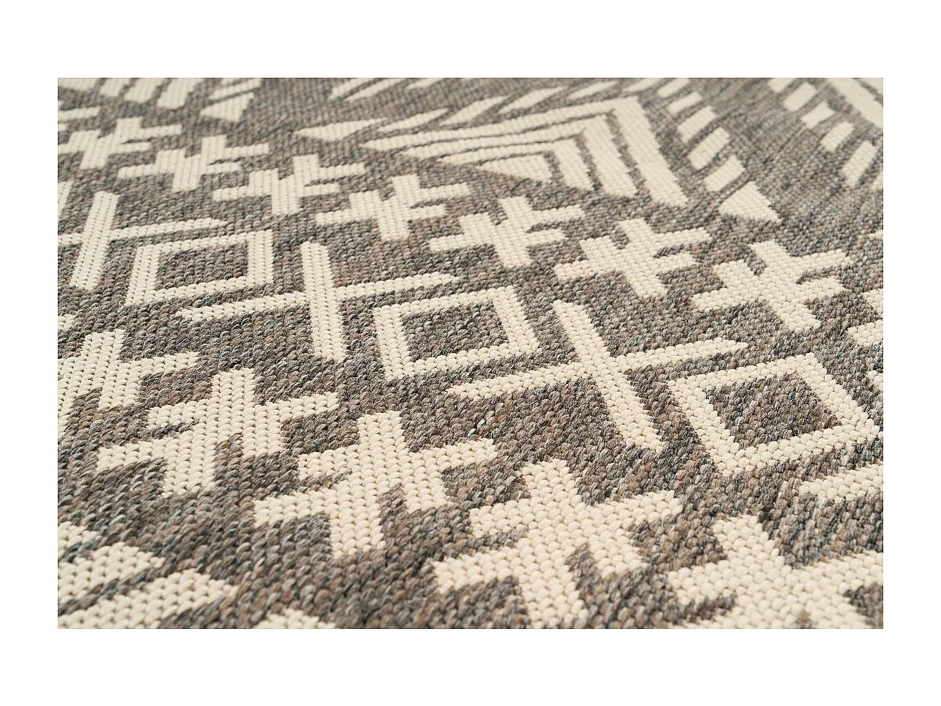 Tapis Ethnique à Poils Plats "Splash" Crème 120 x 170 cm