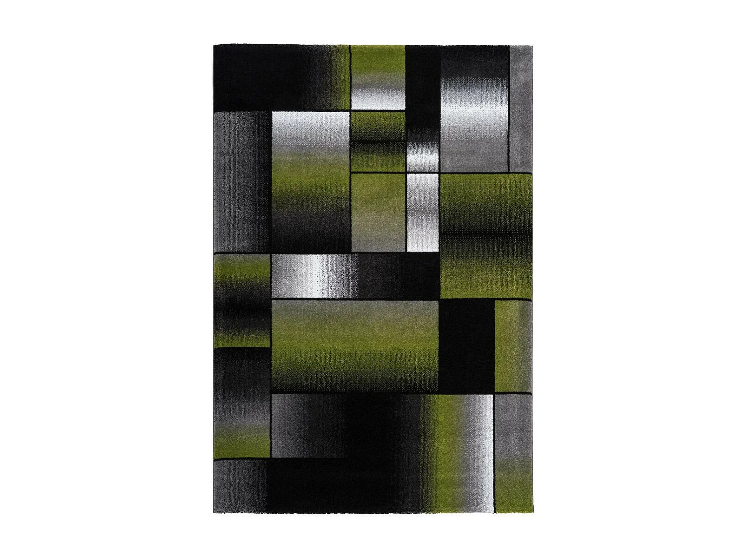 Tapis Tissé à Poils Courts "Broadway III" Vert & Gris 80 x 150 cm