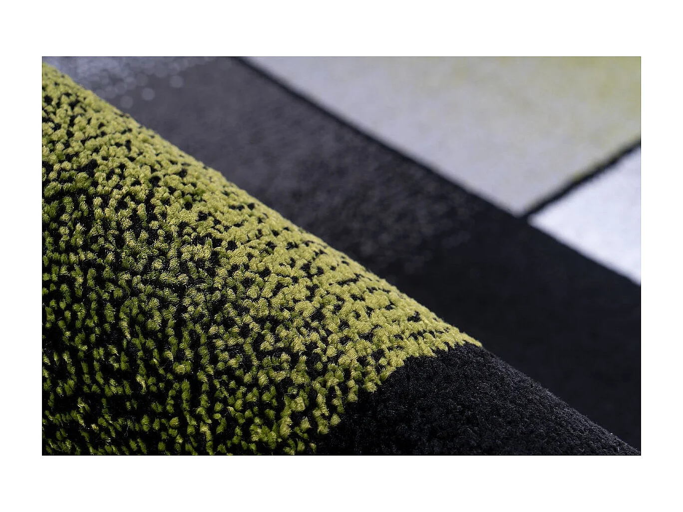 Tapis Tissé à Poils Courts "Broadway III" Vert & Gris 80 x 150 cm