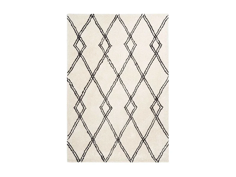 Tapis Imprimé Géométrique "Orlando" Ivoire 80 x 150 cm