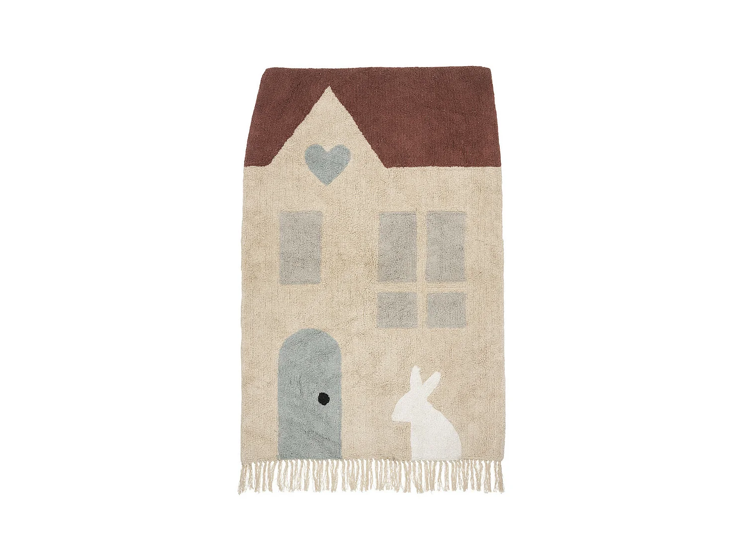 Alfombra infantil algodón beige 150x100cm