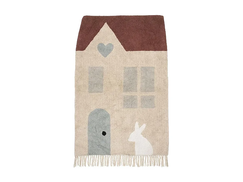 Tappeto per bambini cotone beige 150x100cm