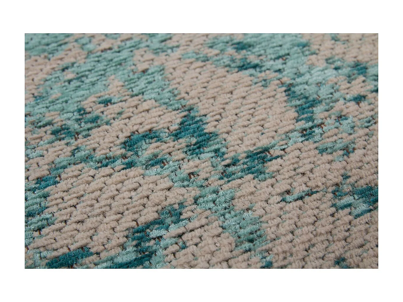 Tapis Vintage Tissé "Nostalgia" Turquoise 120 x 170 cm