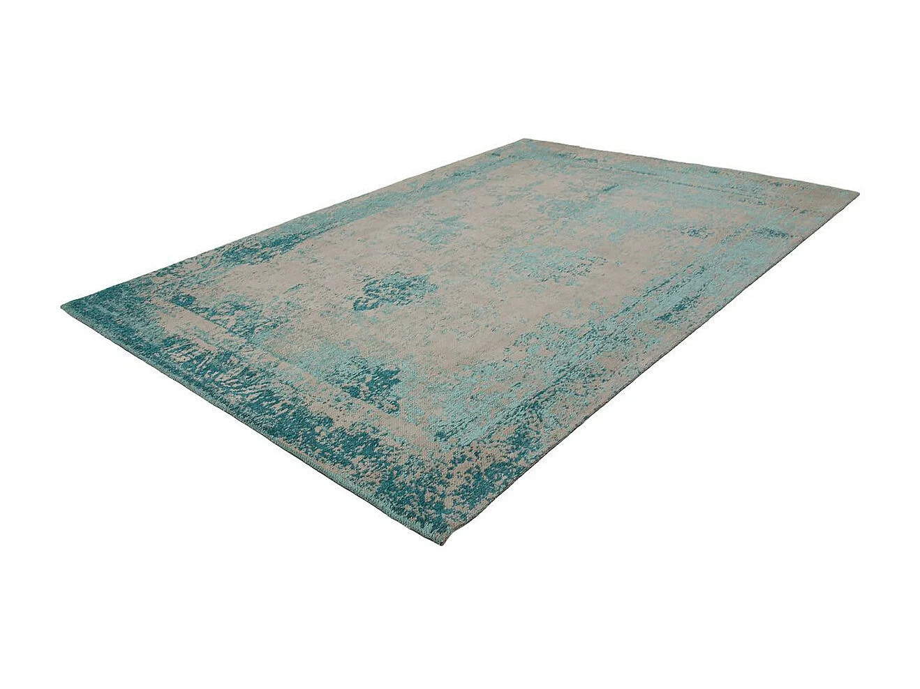 Tapis Vintage Tissé "Nostalgia" Turquoise 120 x 170 cm