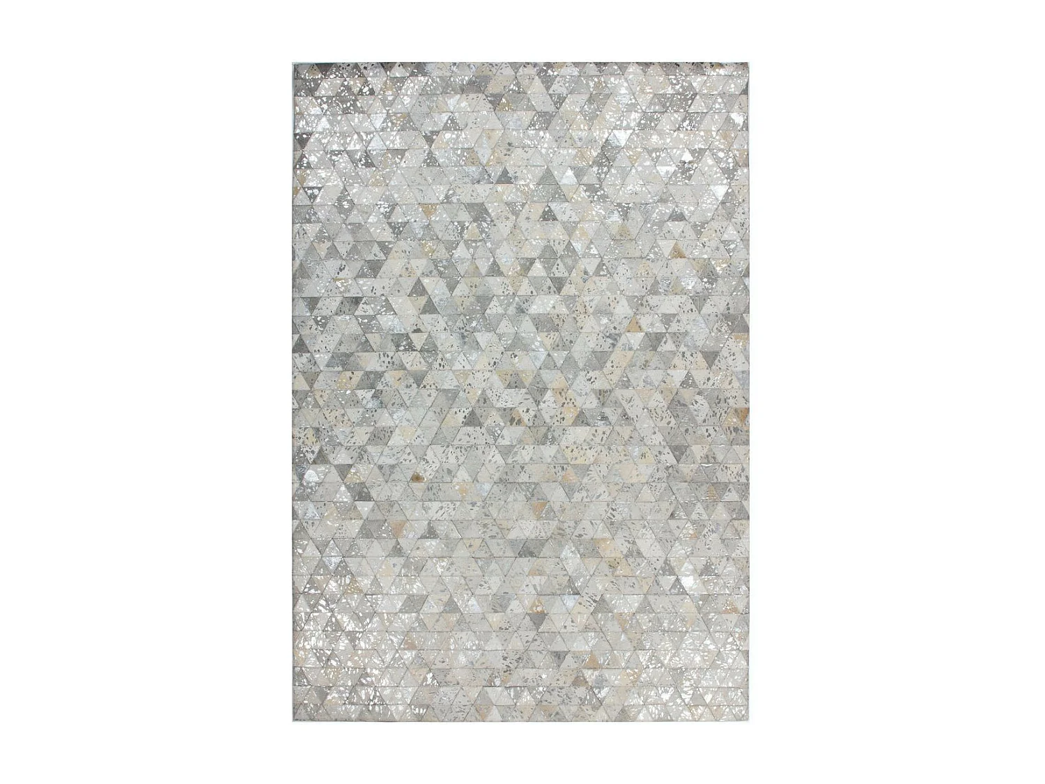 Tapis Patchwork Fait Main "Rocket" Gris & Argent 120 x 170 cm