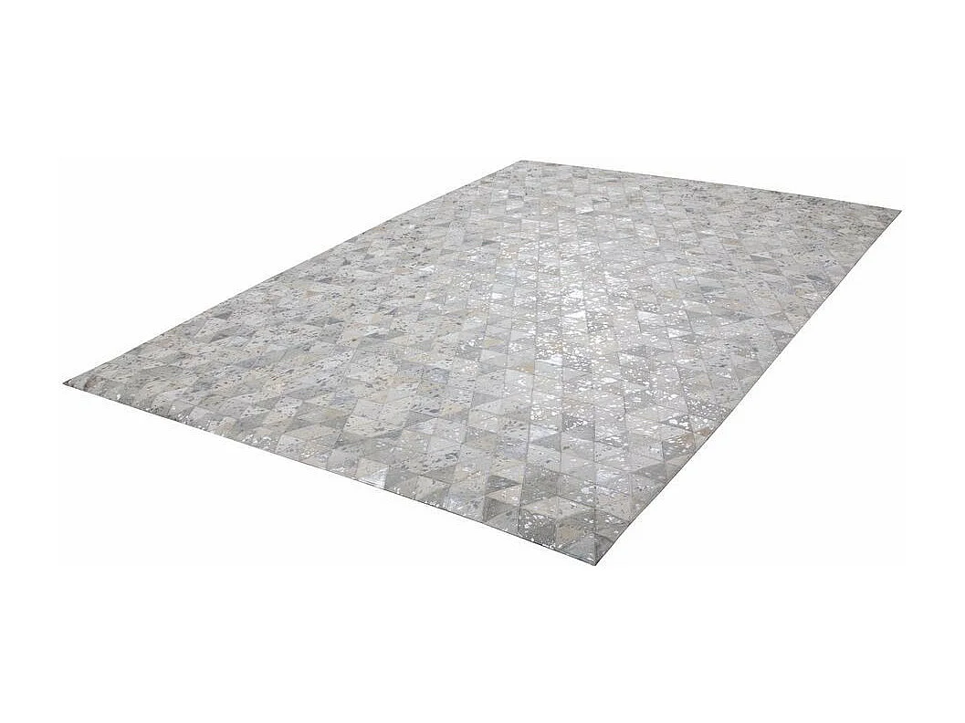 Tapis Patchwork Fait Main "Rocket" Gris & Argent 120 x 170 cm