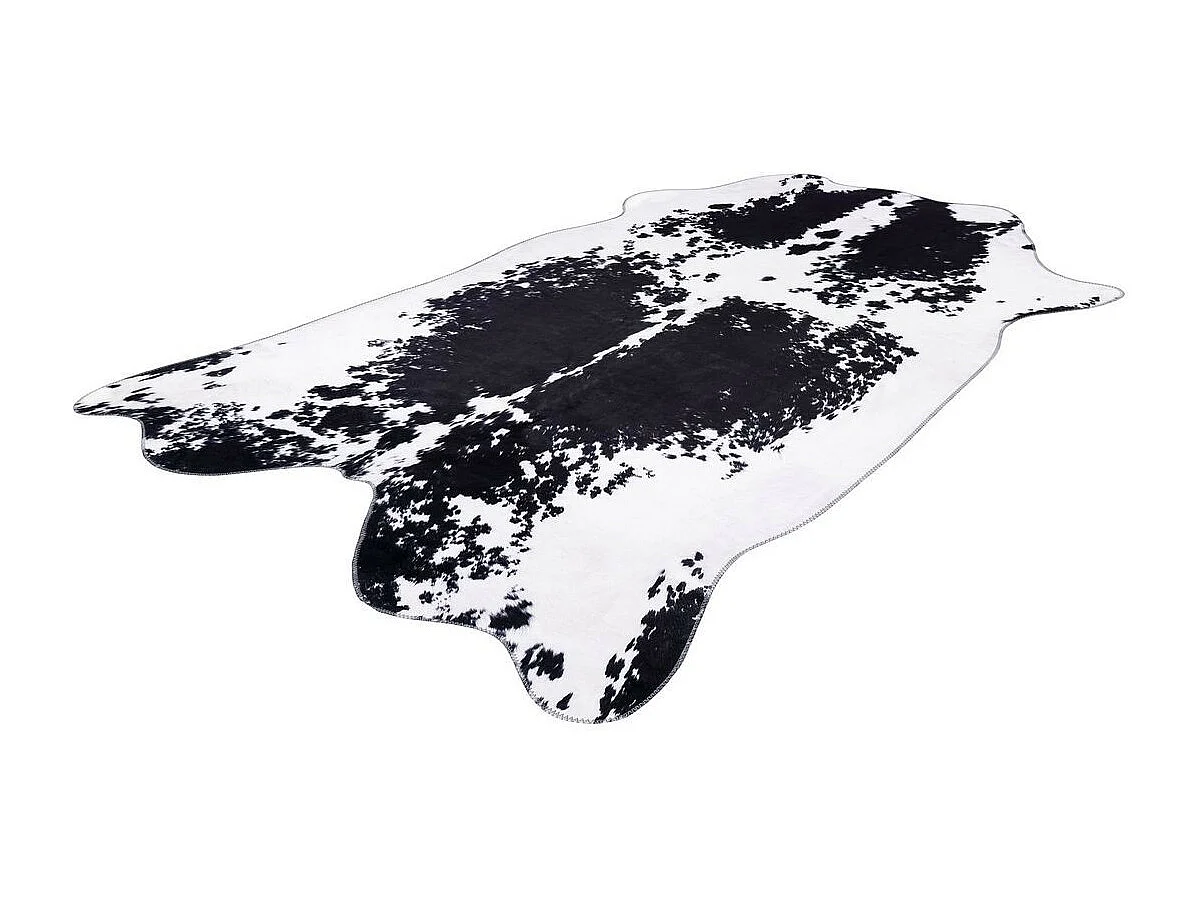 Tapis Imprimé Imitation Fourrure "Western" Noir 160 x 220 cm