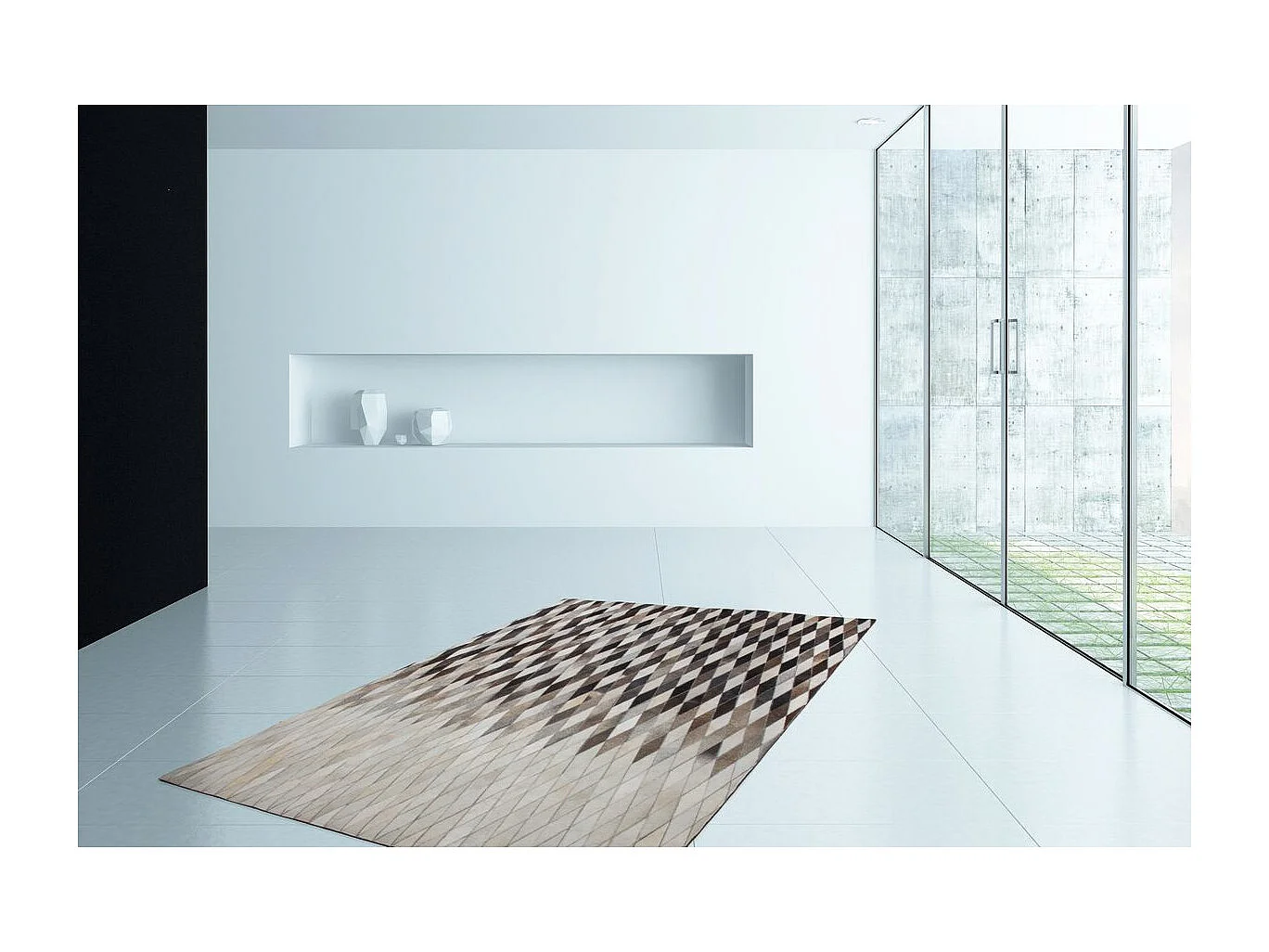 Tapis en Cuir Fait Main "Lavish" Gris 160 x 230 cm