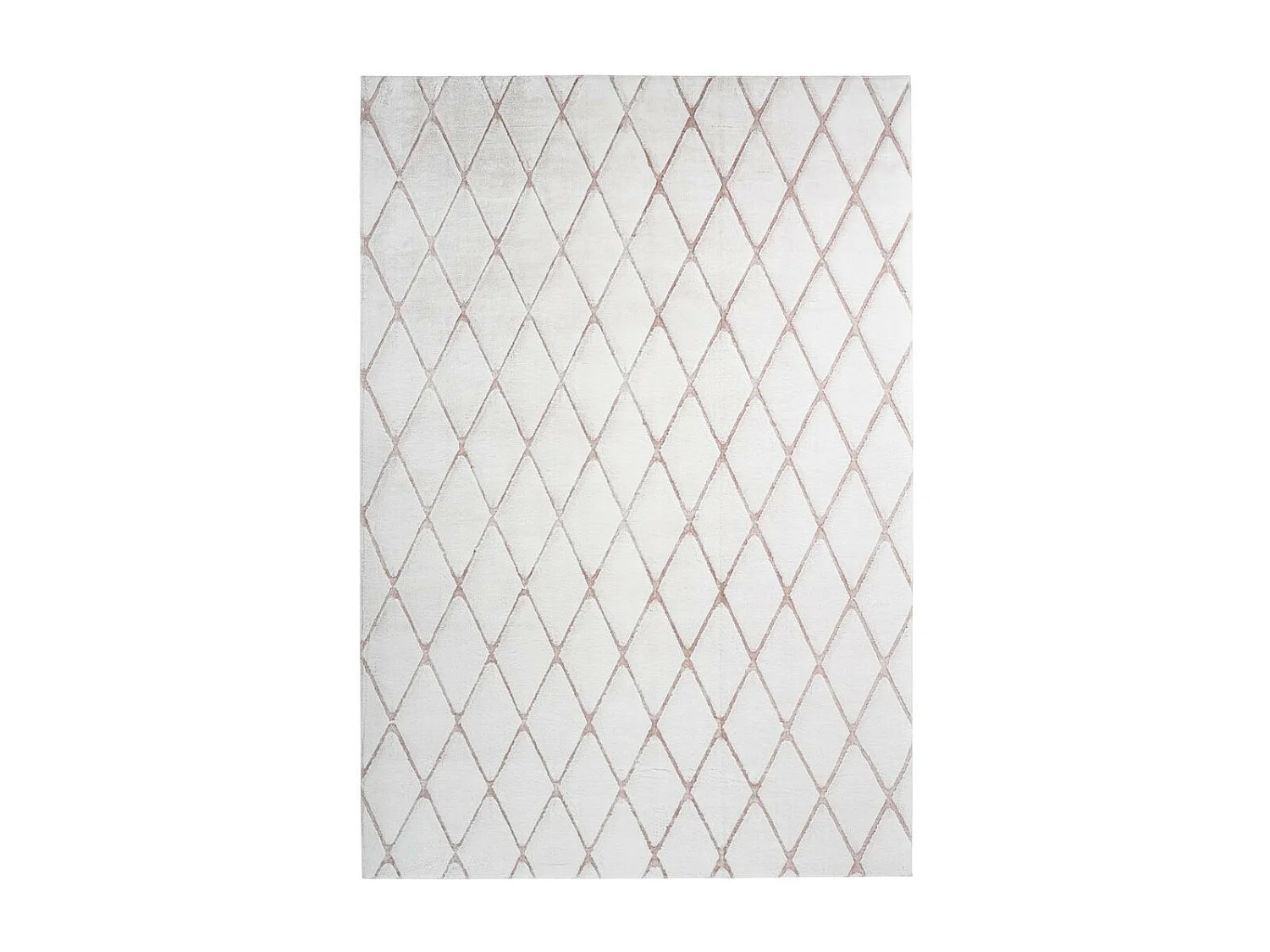 Tapis Shaggy Géométrique "Vivica" Blanc & Rose 80 x 150 cm