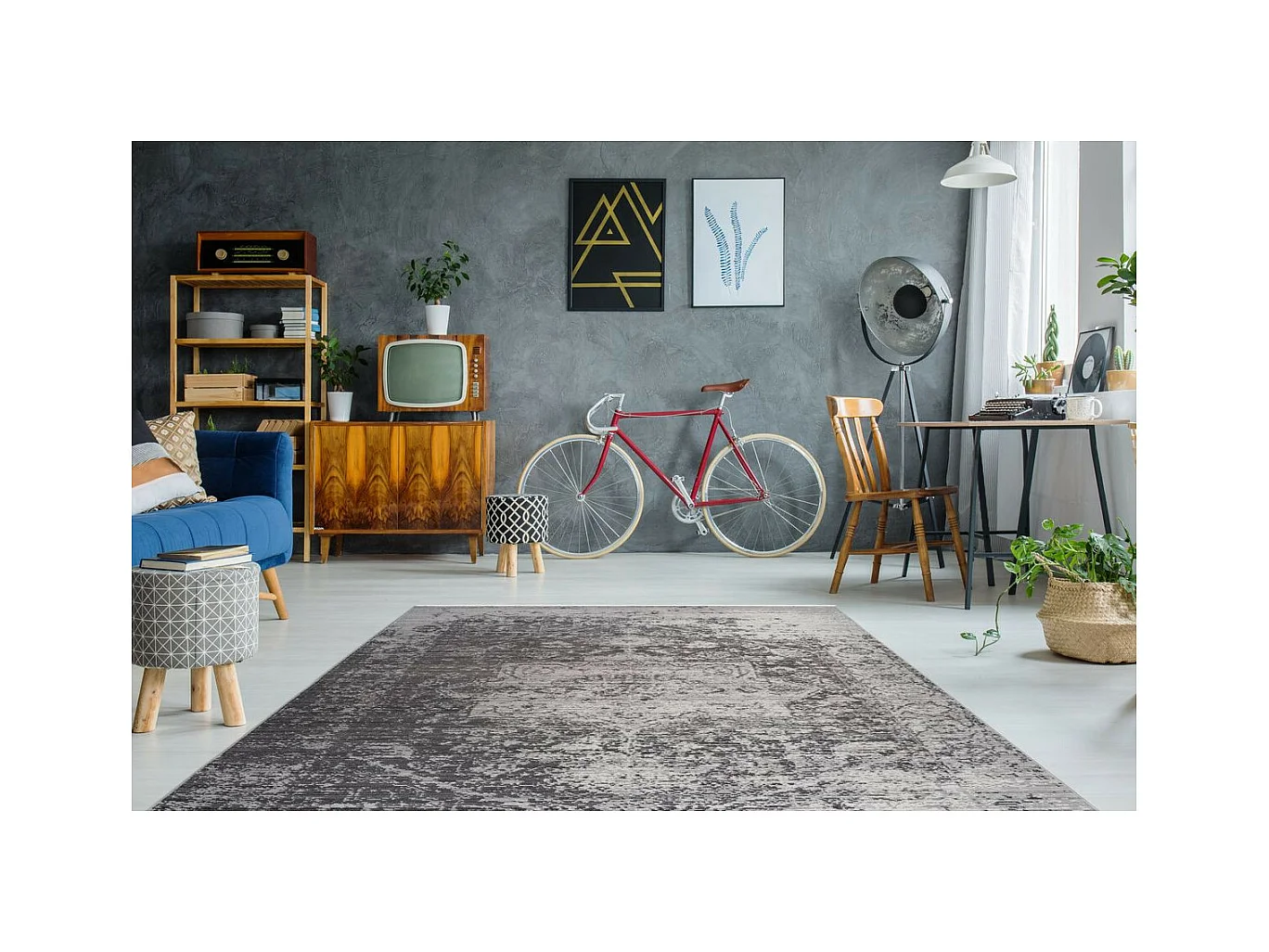 Tapis Vintage à Franges "Baroque XII" Beige & Marron 120 x 170 cm