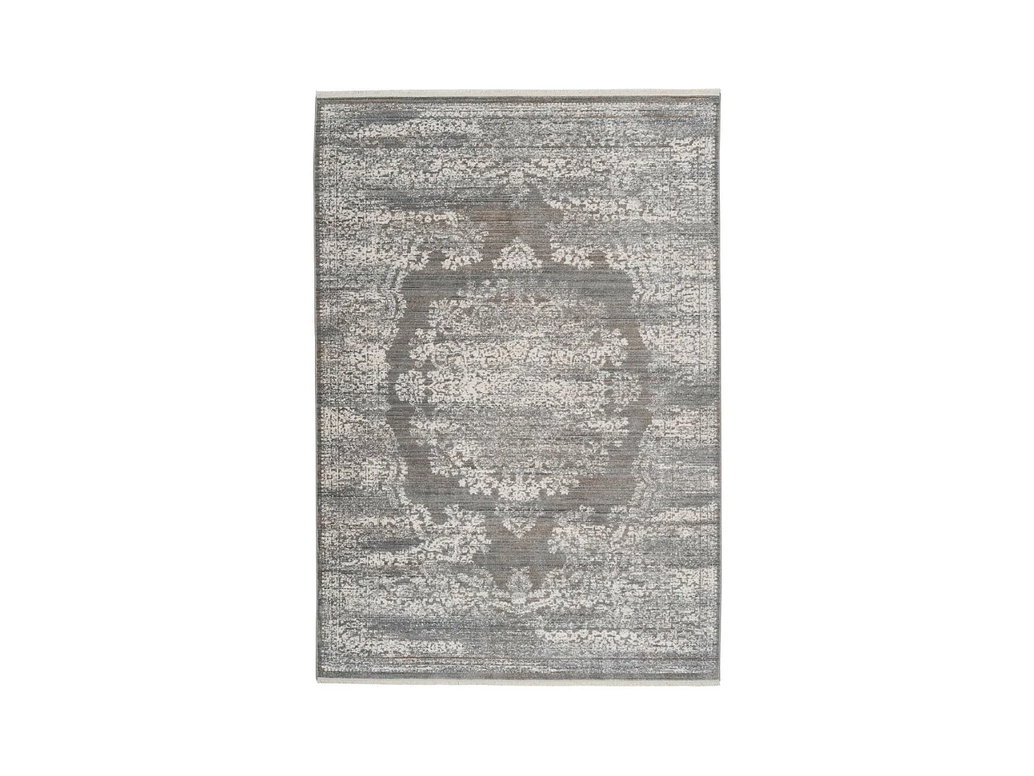 Tapis Vintage à Franges "Baroque XII" Beige & Marron 120 x 170 cm