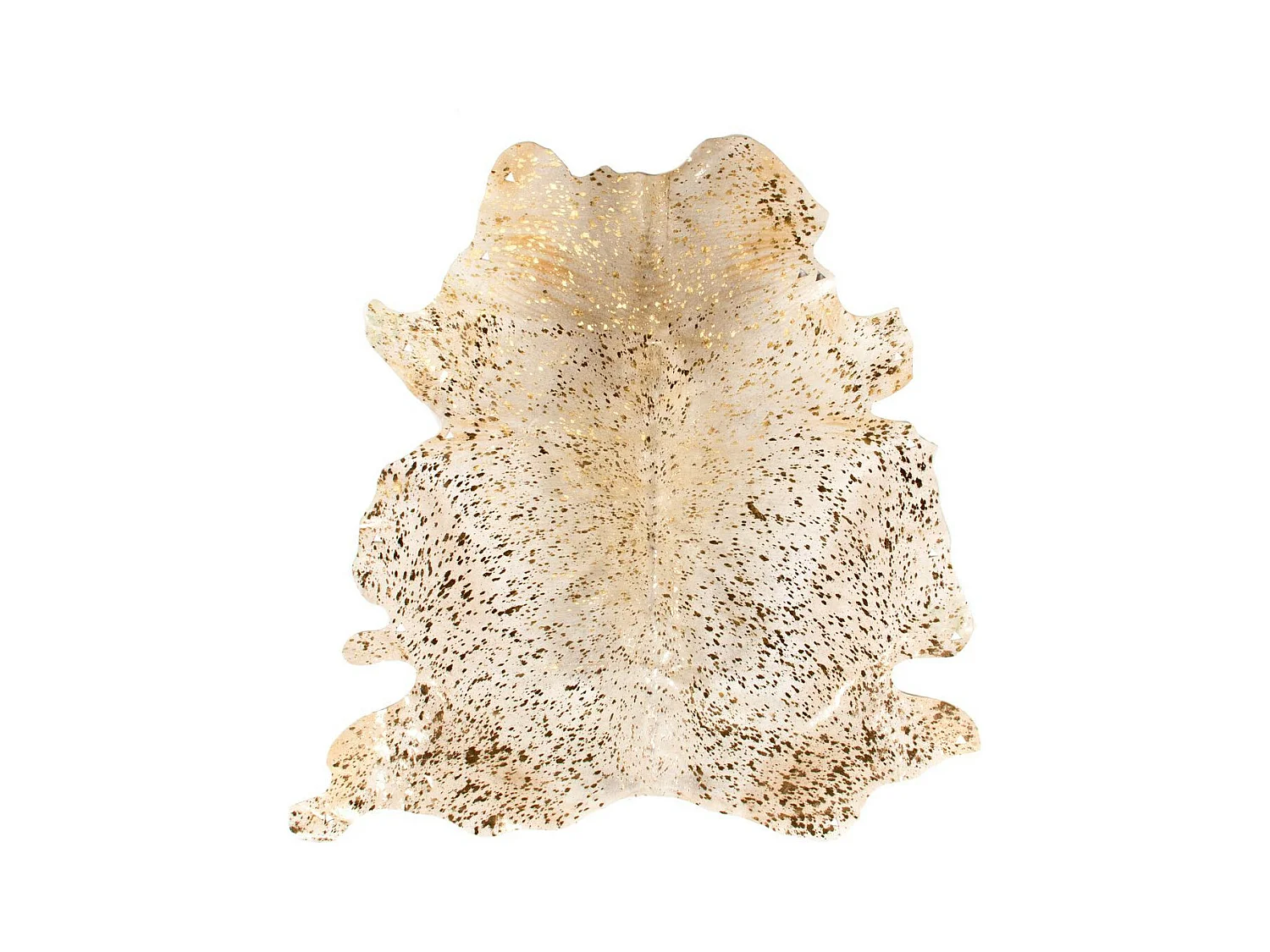 Tapis Peau de Vache "Fly" Blanc & Or Entre 2 et 2,6 m2