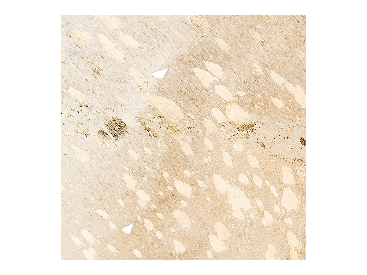 Tapis Peau de Vache "Fly" Blanc & Or Entre 2 et 2,6 m2