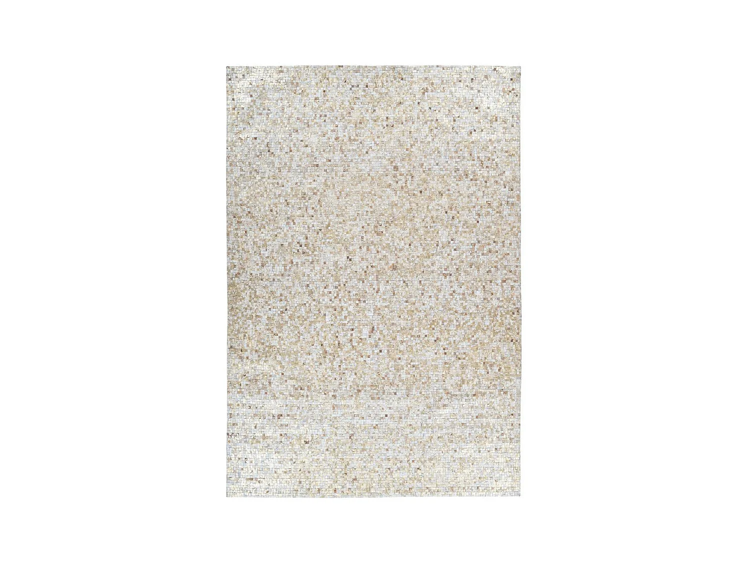Tapis en Cuir Fait Main "Finish" Beige & Or 80 x 150 cm