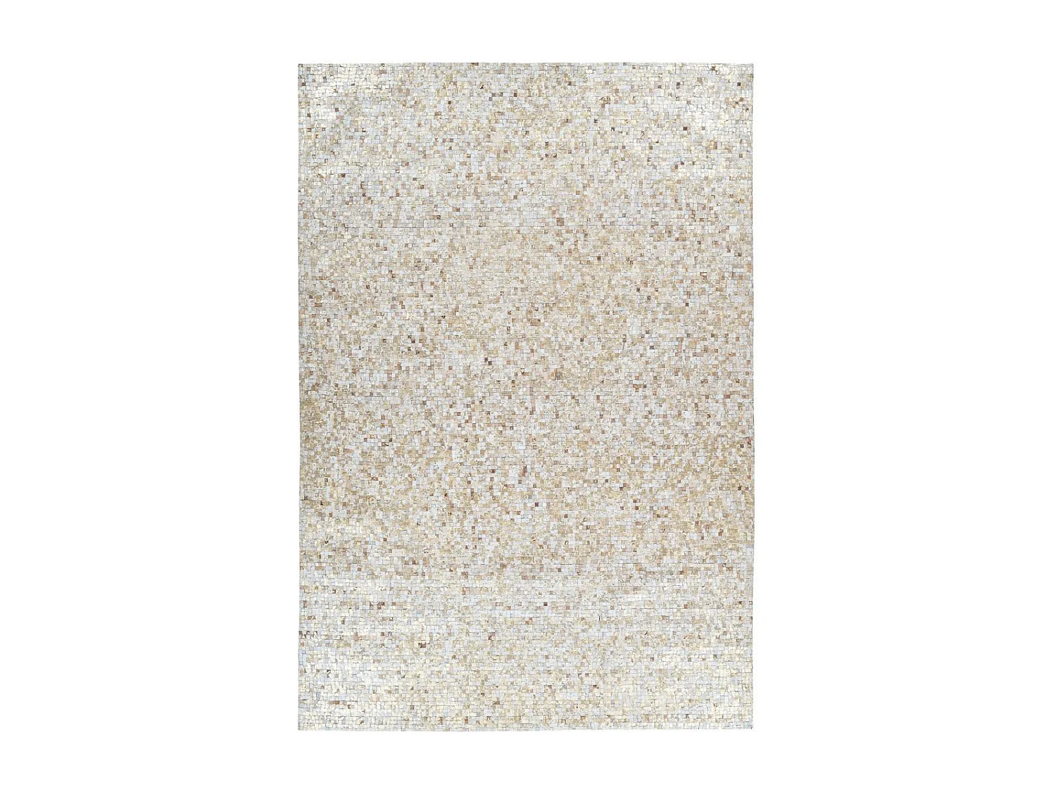 Tapis en Cuir Fait Main "Finish" Beige & Or 80 x 150 cm