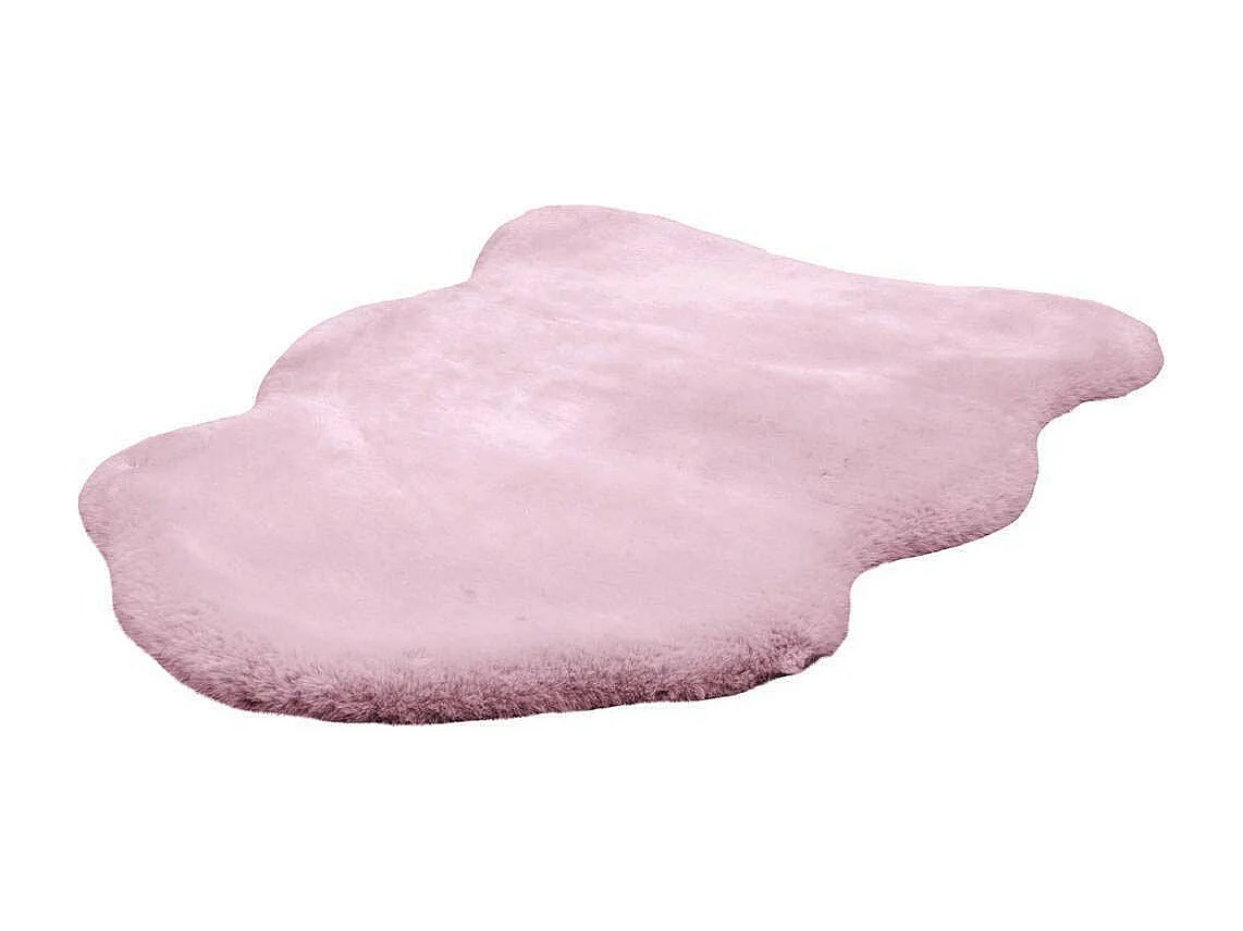 Tapis Uni Doux Poils Longs "Rabbit" 60x90cm Rose