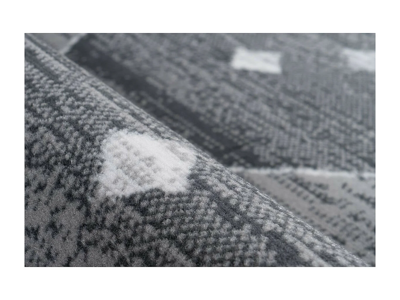 Tapis Géométrique à Poils Courts "Vancouver V" Gris 80 x 150 cm