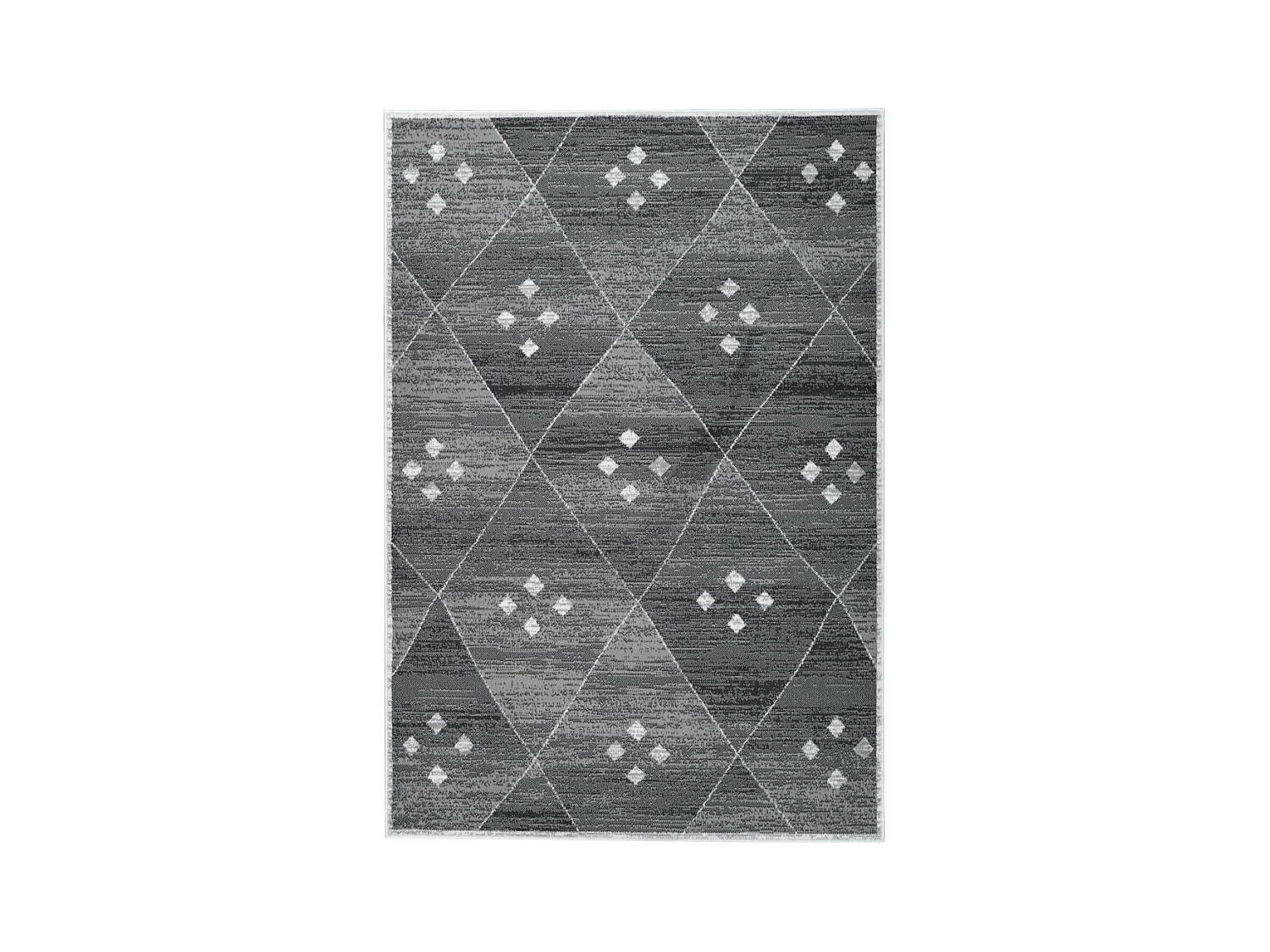 Tapis Géométrique à Poils Courts "Vancouver V" Gris 80 x 150 cm