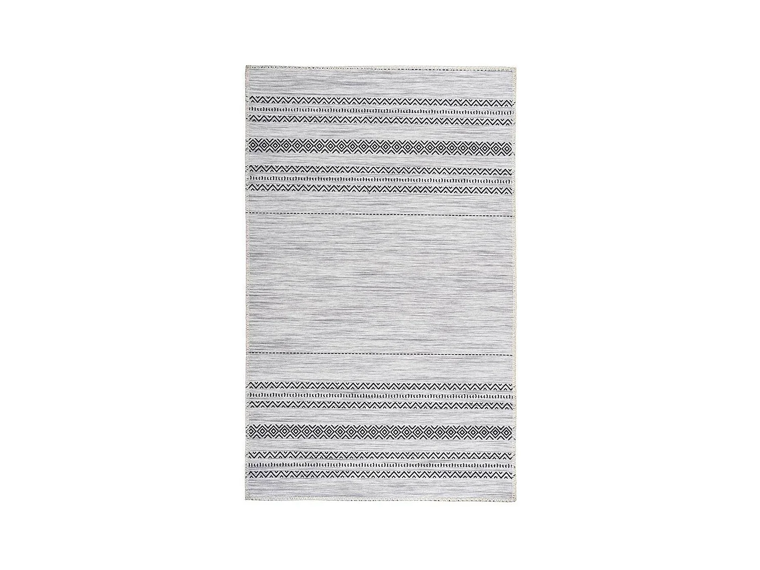 Tapis Tissé Imprimé à Poils Plats "Maya" Gris 80 x 150 cm