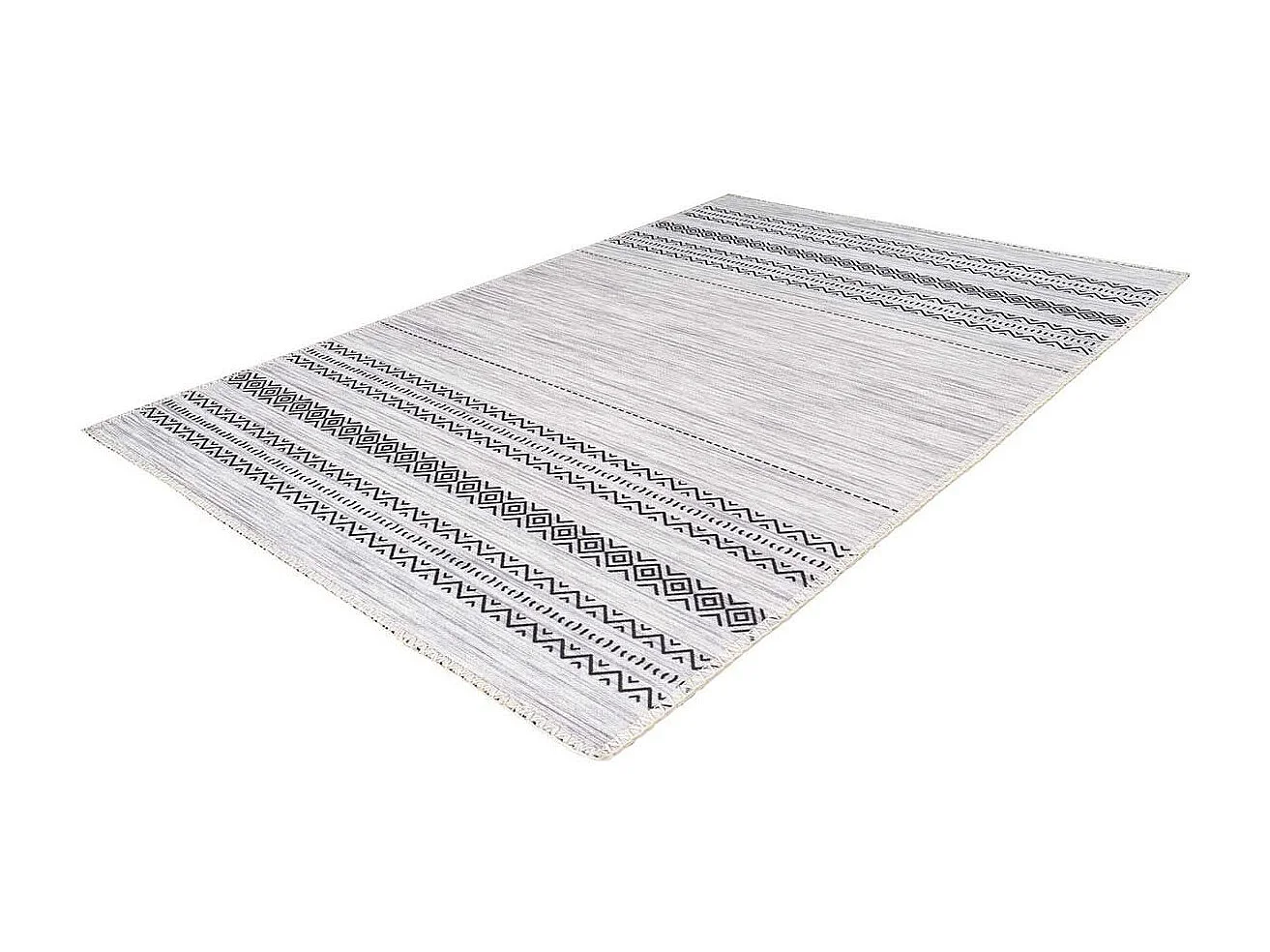 Tapis Tissé Imprimé à Poils Plats "Maya" Gris 80 x 150 cm