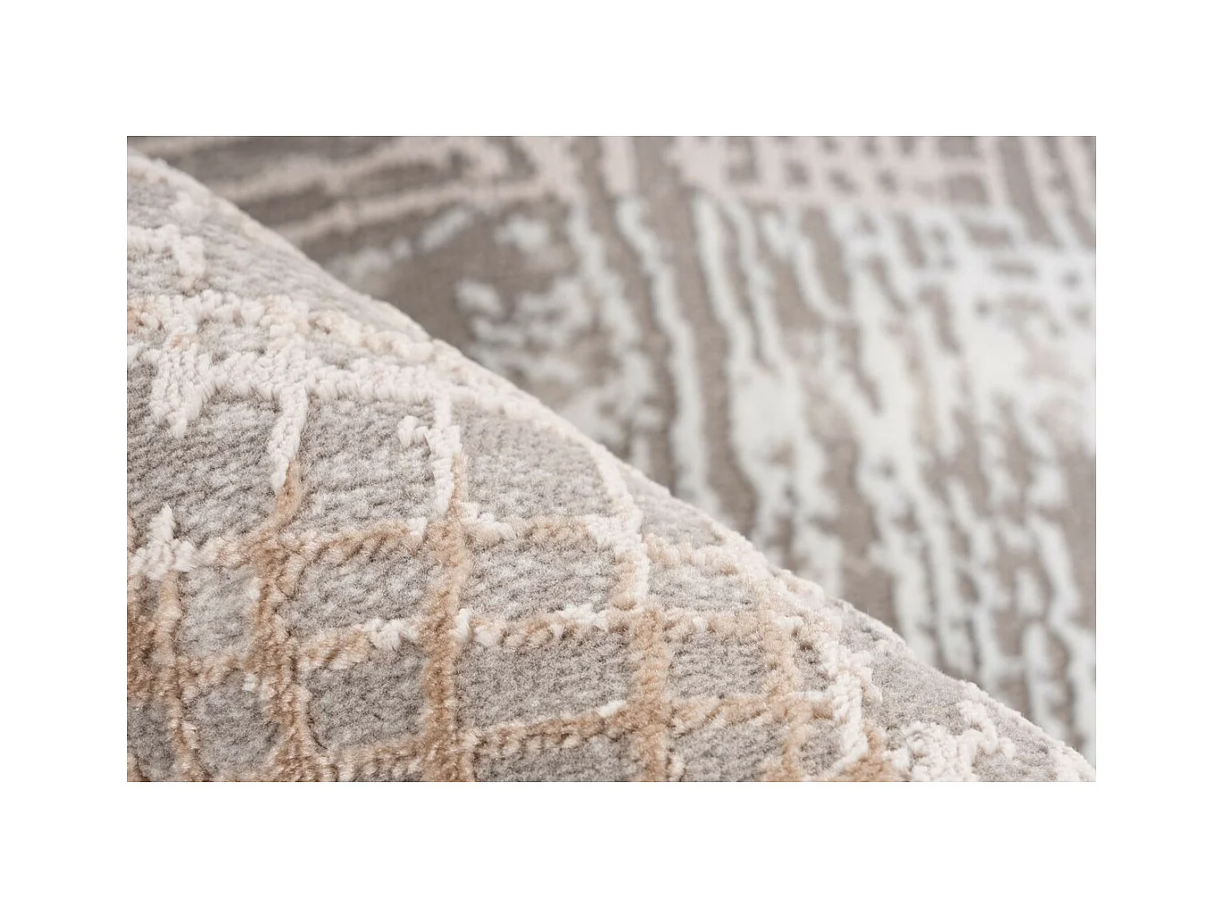 Tapis Vintage à Franges "Akropolis IV" Gris & Argent 120 x 180 cm