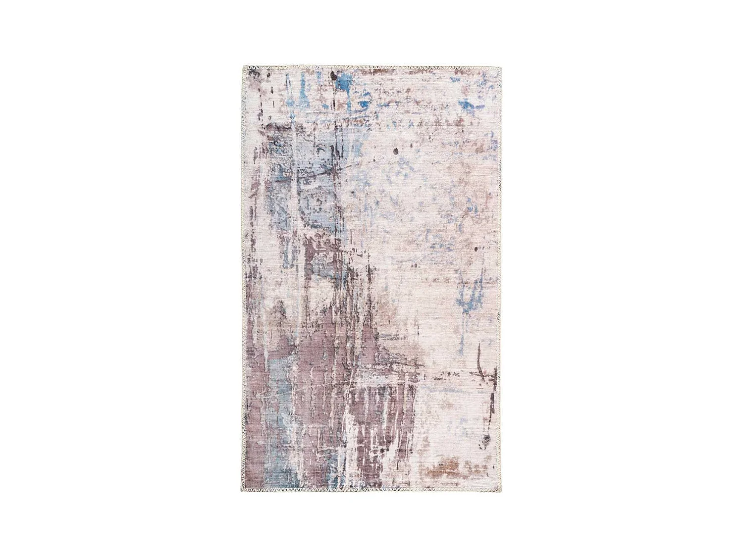 Tapis Tissé Imprimé Vintage "Peron" Gris & Taupe 120 x 180 cm