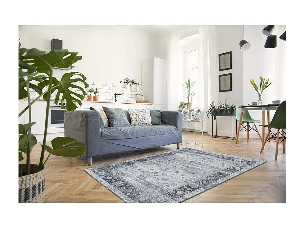 Tapis Vintage Motif Oriental "Galaxy II" Bleu 120 x 180 cm