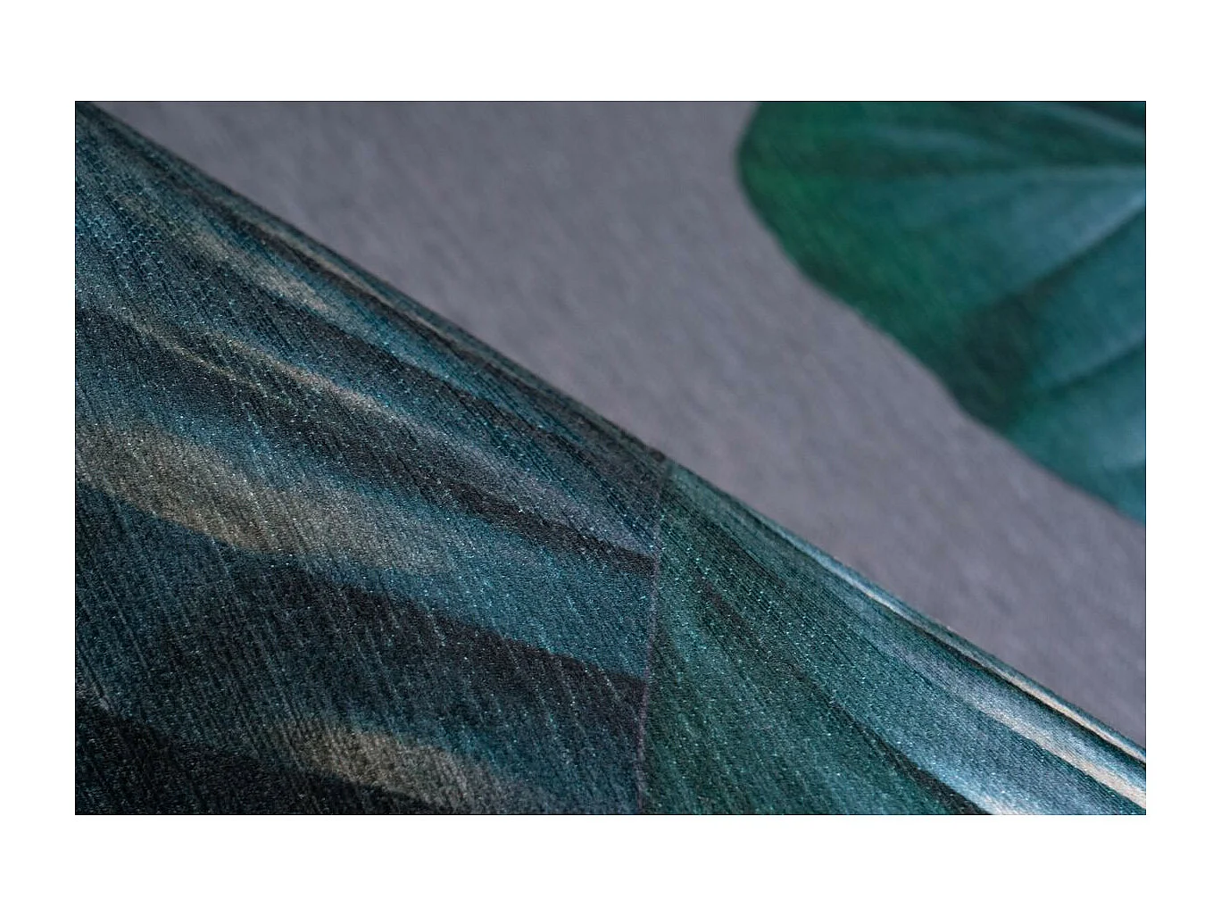 Tapis Imprimé à Poils Courts "Tropical" Noir & Vert 130 x 190 cm