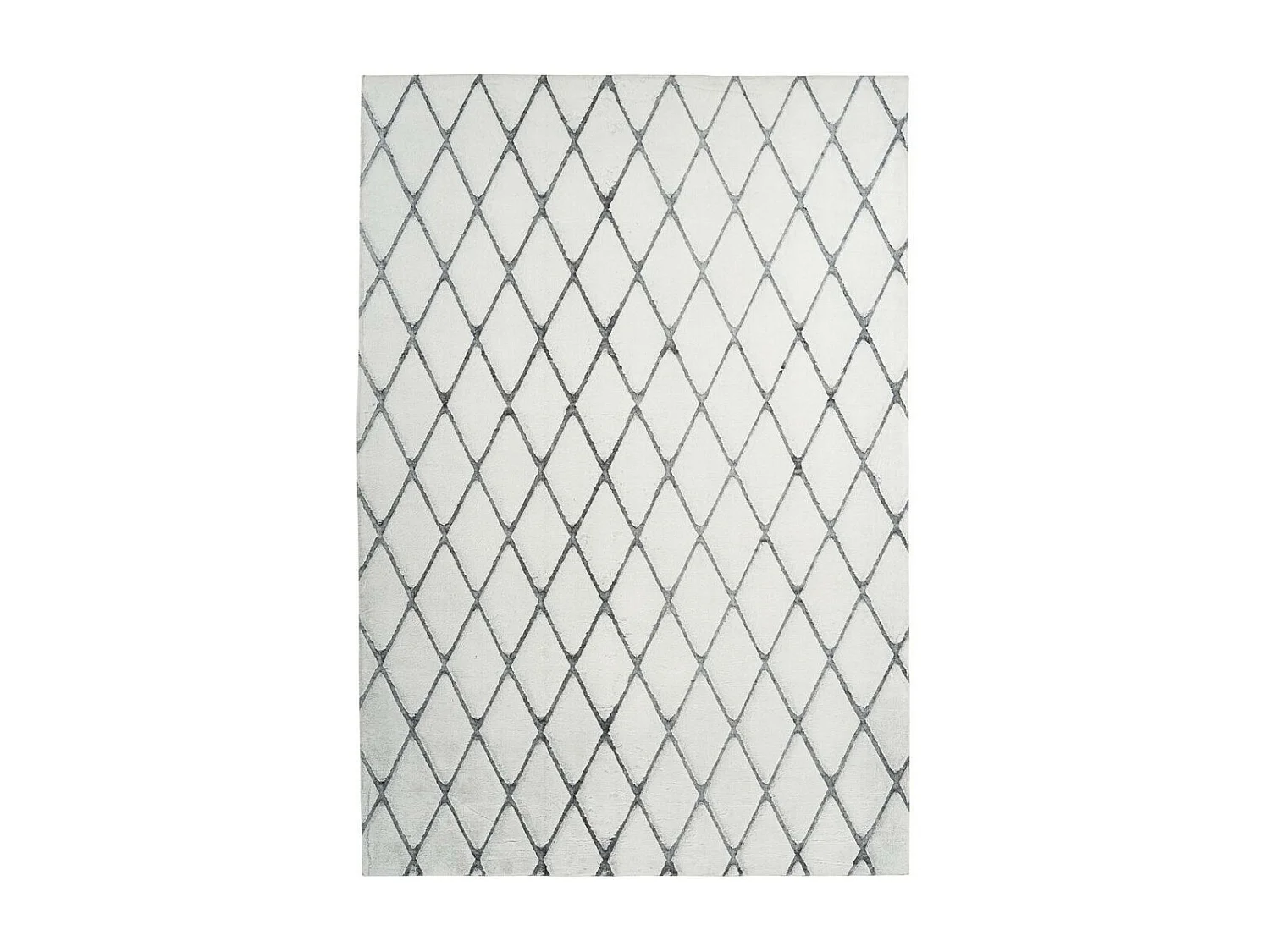 Tapis Shaggy Géométrique "Vivica" Blanc & Anthracite 80 x 150 cm