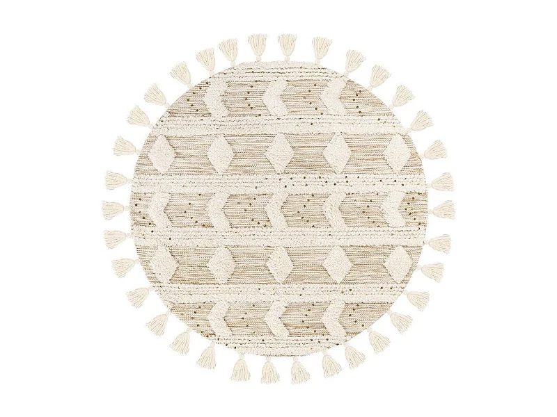 Tapis Bohème Tissé à la Main "Bohist" 160cm Crème & Kaki