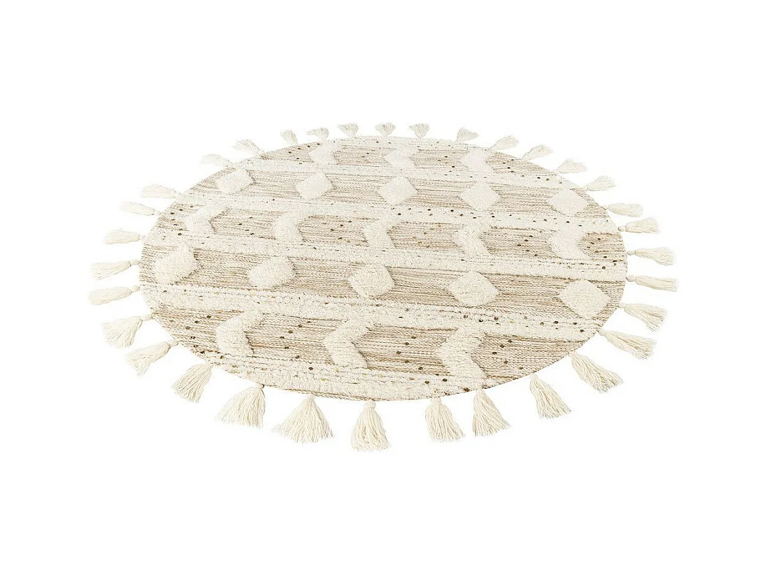 Tapis Bohème Tissé à la Main "Bohist" 160cm Crème & Kaki