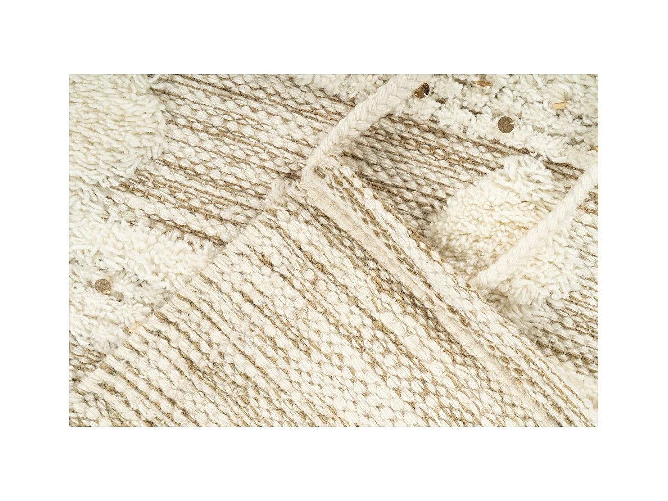 Tapis Bohème Tissé à la Main "Bohist" 160cm Crème & Kaki