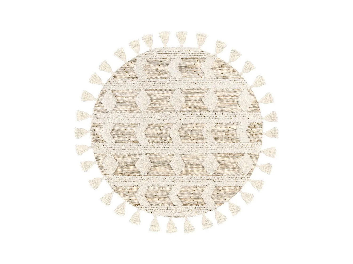 Tapis Bohème Tissé à la Main "Bohist" 160cm Crème & Kaki
