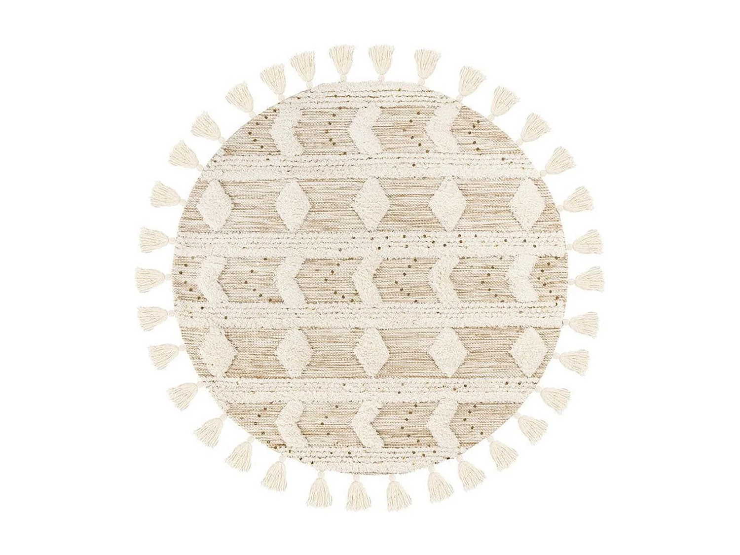 Tapis Bohème Tissé à la Main "Bohist" 160cm Crème & Kaki