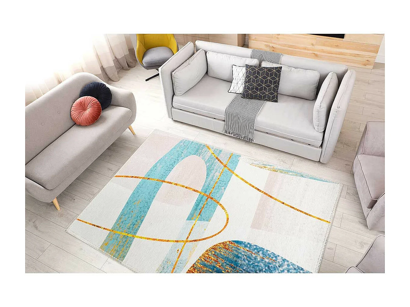 Tapis Tissé à Poils Plats "Picassa IV" Multicolore 200 x 290 cm