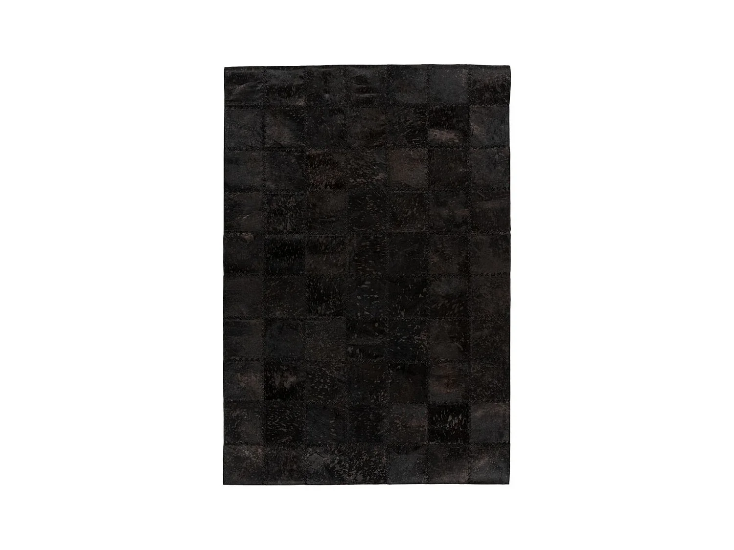 Tapis Patchwork en Cuir Fait Main "Voila" Noir 200 x 290 cm