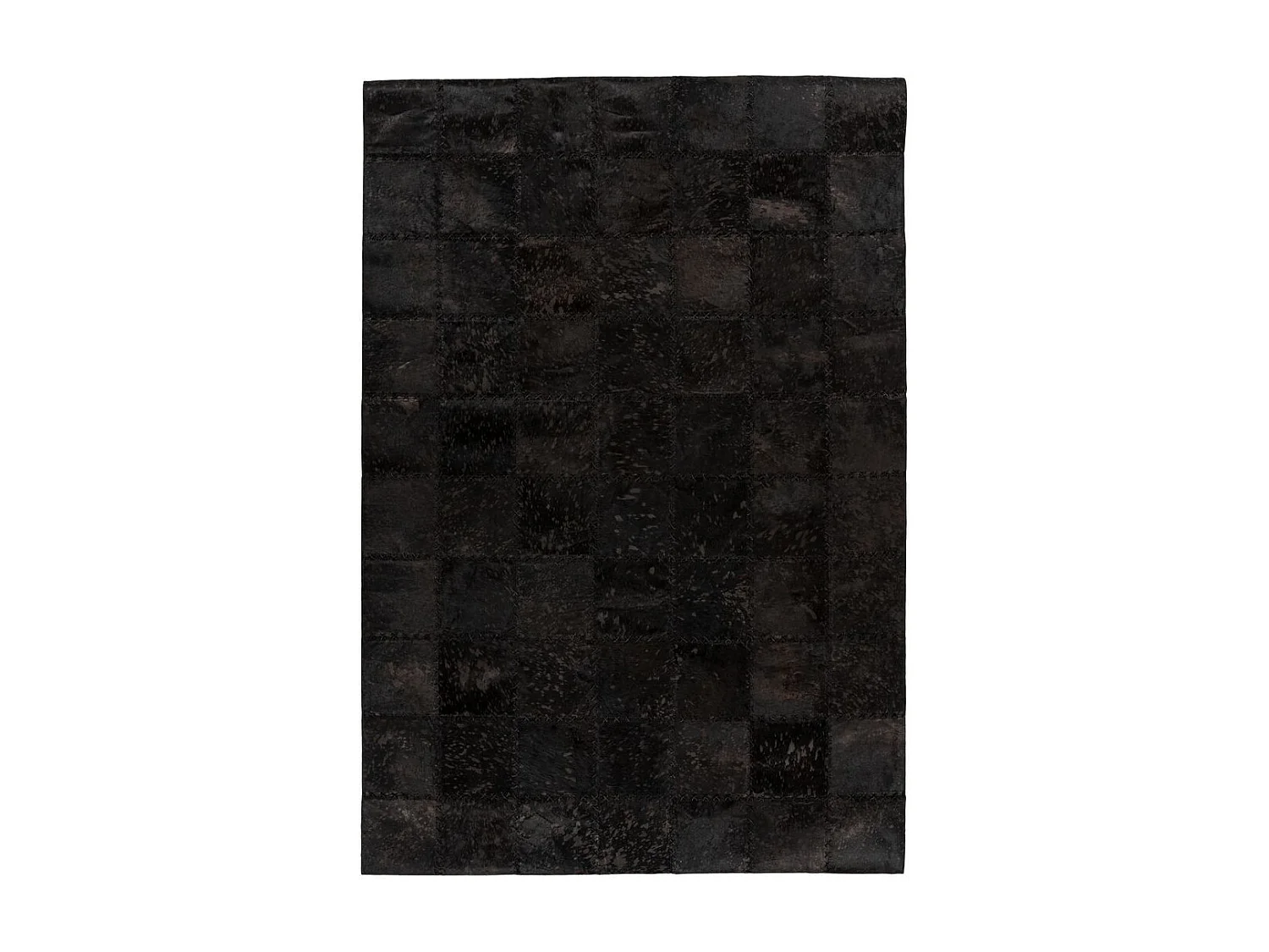 Tapis Patchwork en Cuir Fait Main "Voila" Noir 200 x 290 cm